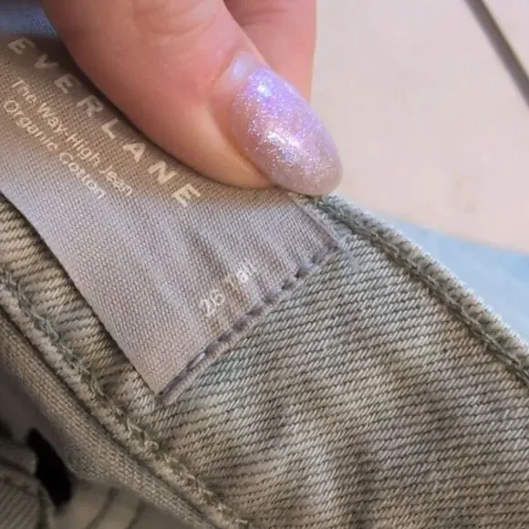 Everlane The Way-high Jean Garmet Dyed Light Green High Rise Size 26 Tall - Picture 4 of 11